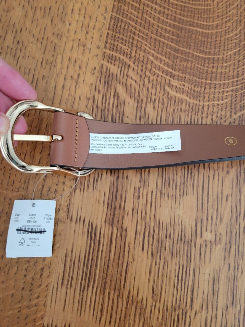 J. Crew Oval Buckle Belt in Italian Leather - Rich Toffee - Picture 10 of 11